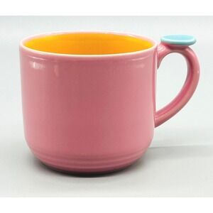 Lindt Stymeist Colorways Thumbprint Mug Salmon Yellow Blue Ceramic Postmodern